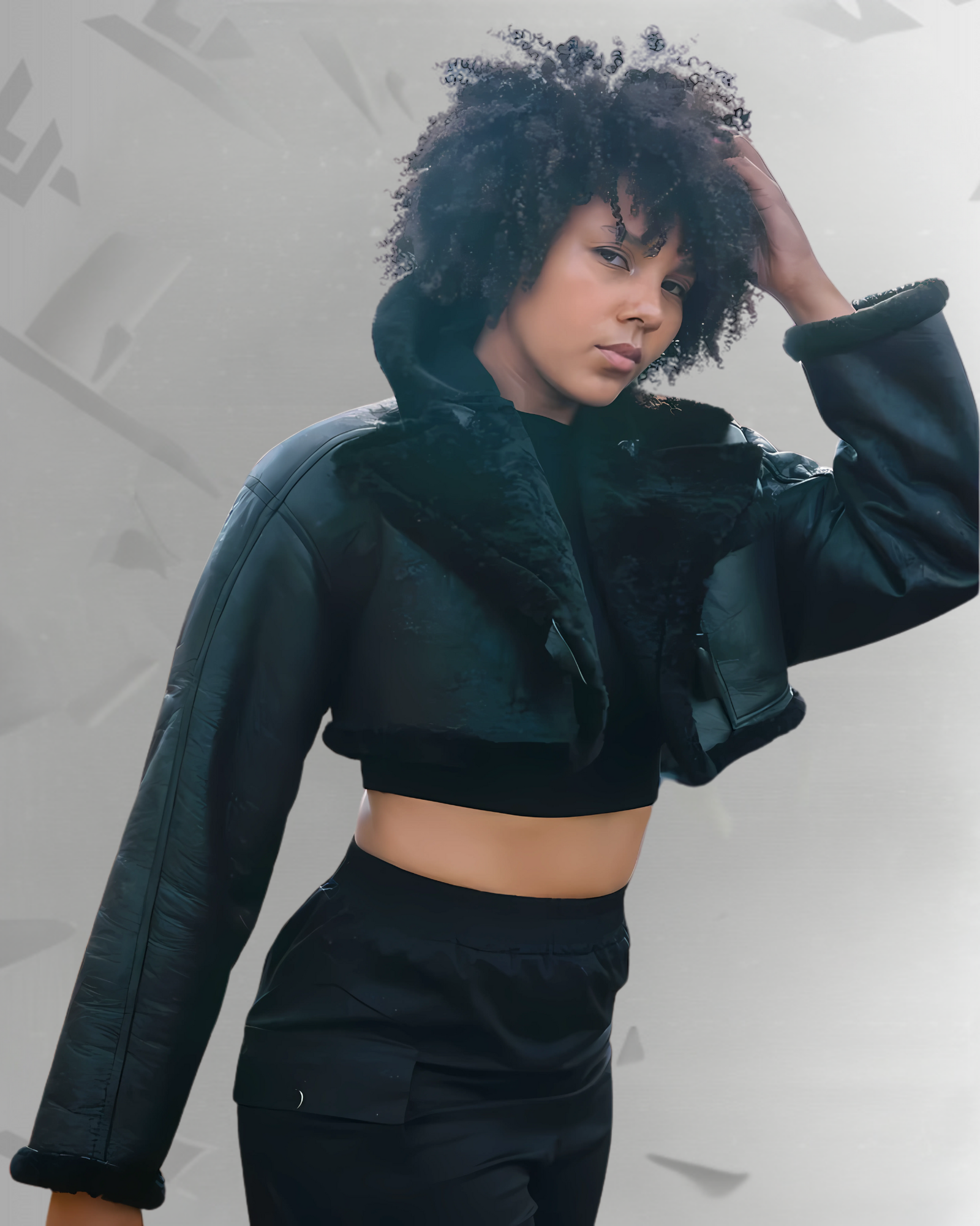 Valentina Women’s Black B3 Aviator Shearling Flight Jacket|