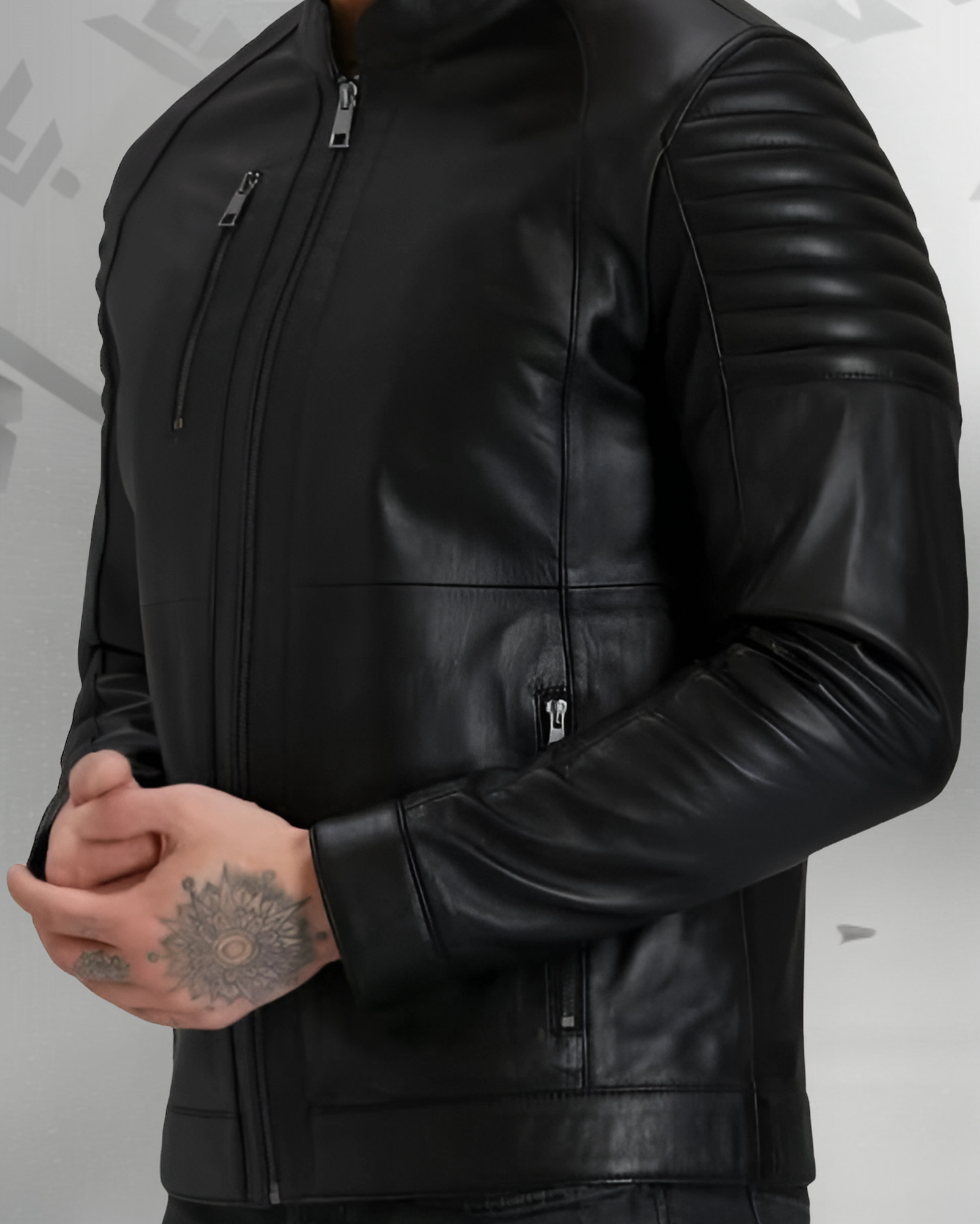 Slim Fit Fashion Mens Leather Jacket|