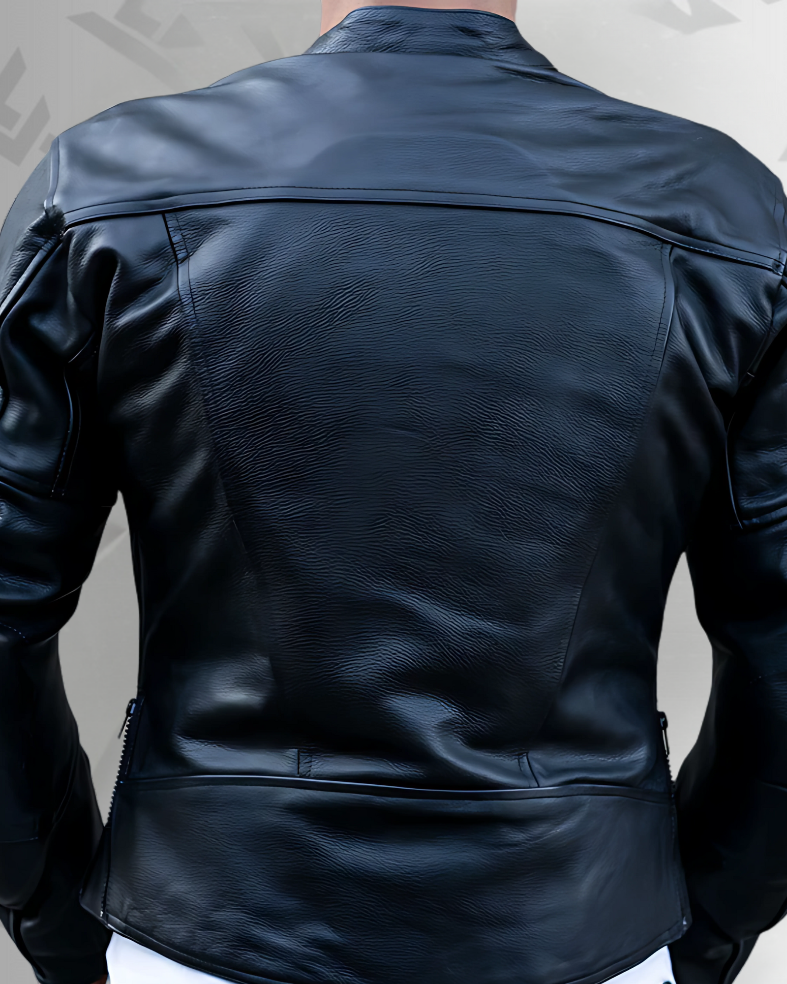 "The Real Racer" Black Premium Leather Armored Motorcycle Jacket|