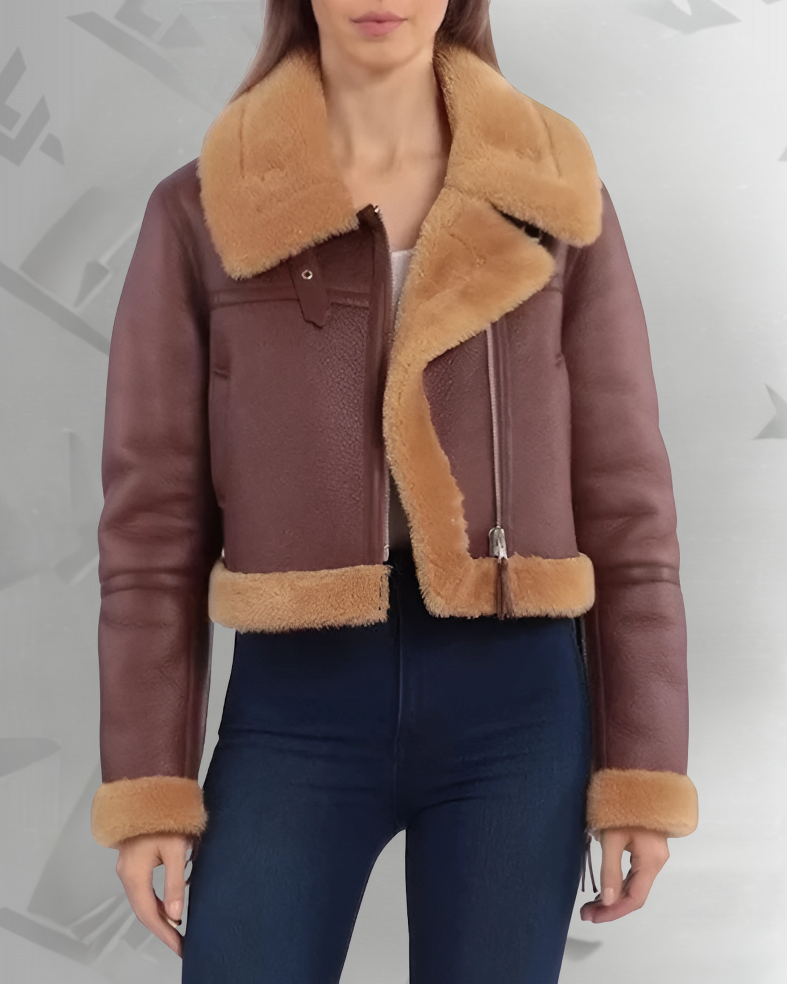 Aviator Flight Leather Shearling Bomber Jacket and Fur Coat