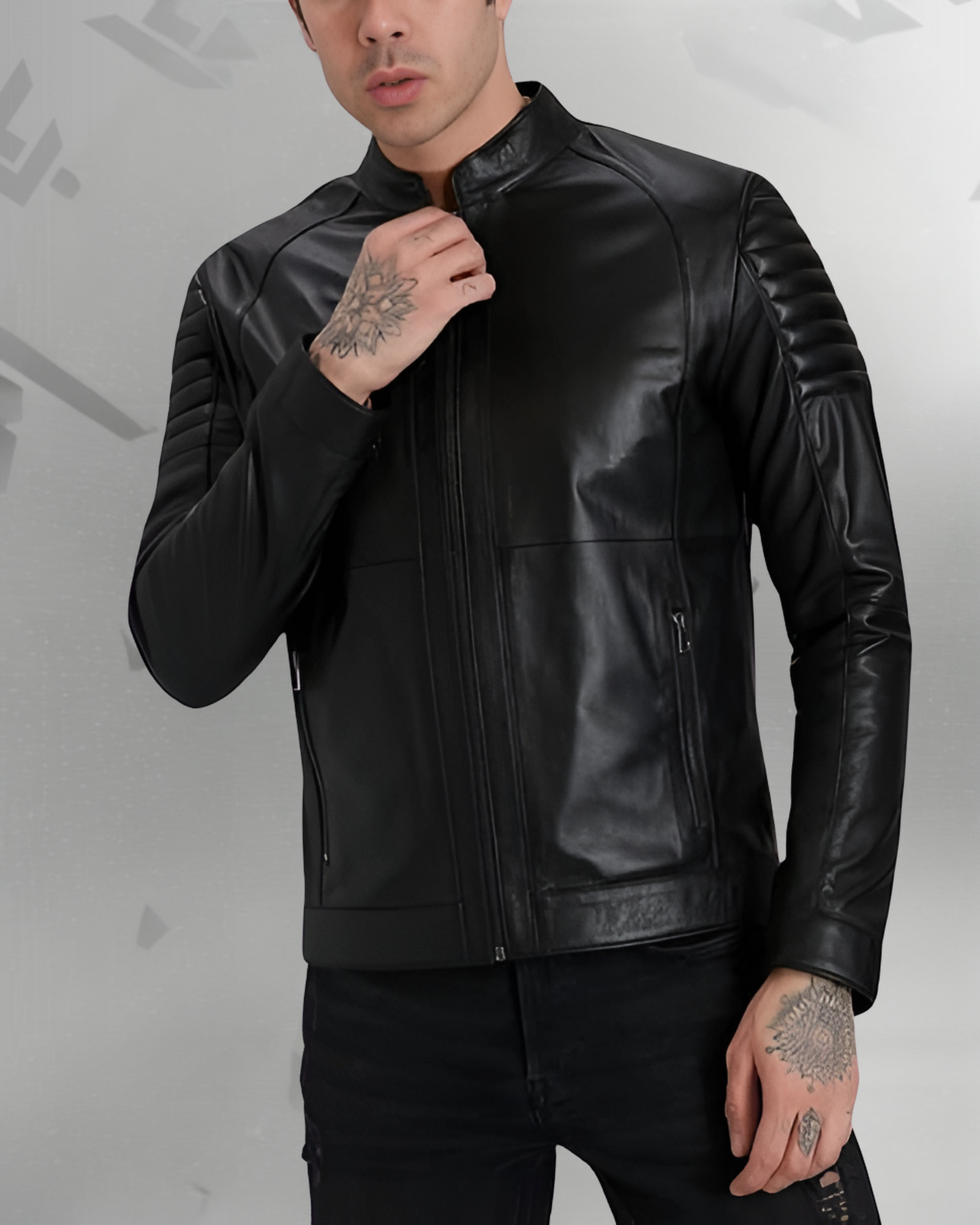 Slim Fit Fashion Mens Leather Jacket|