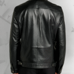 Rockafella | Men's Black Sheepskin Leather Biker Jacket|