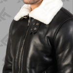 Francis B-3 Black & White Leather Bomber Jacket 6 Francis B-3 Black & White Leather Bomber Jacket|