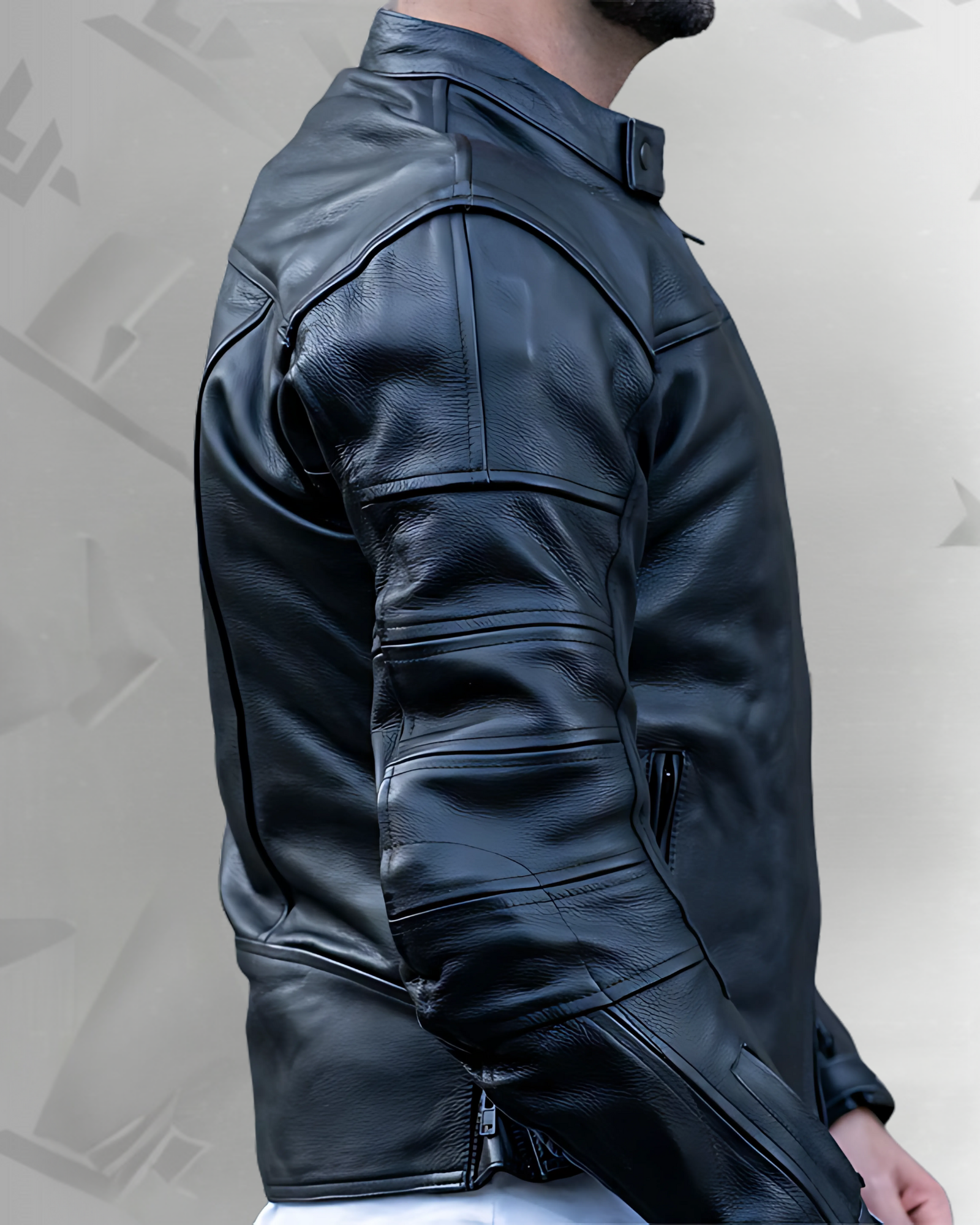 "The Real Racer" Black Premium Leather Armored Motorcycle Jacket|