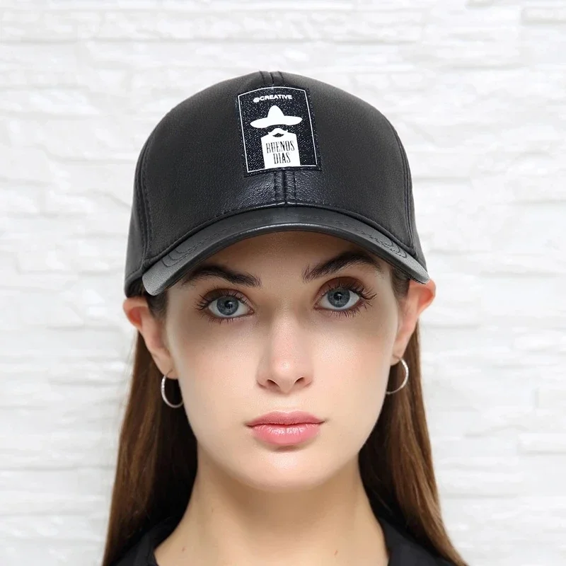 Stylish Soft Novelty Leather Casual Cap|