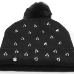 Black Rivet Knit Hat|