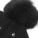 Black Rivet Knit Hat|