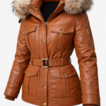 Luxury shearling leather outfit set
